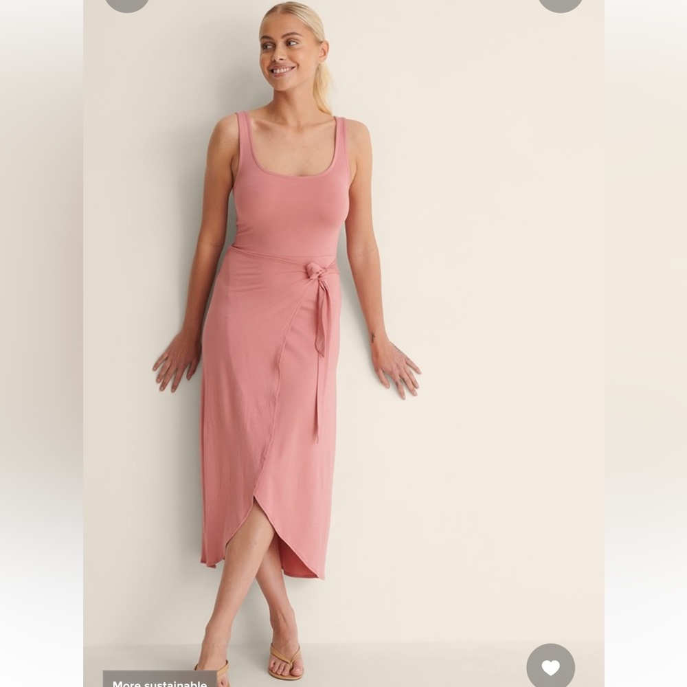 Pink wrap dress